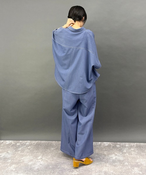 ワイドパンツ パンツ 「セットアップ対応」テンセルデニムパンツ レディース | NICOLE white | 19