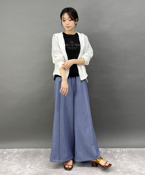 ワイドパンツ パンツ 「セットアップ対応」テンセルデニムパンツ レディース | NICOLE white | 21