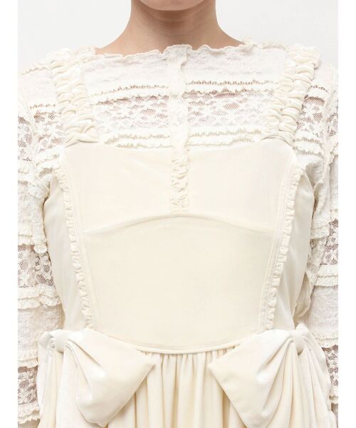 merry jenny（メリージェニー） ワンピース サイドリボンベロアミニ