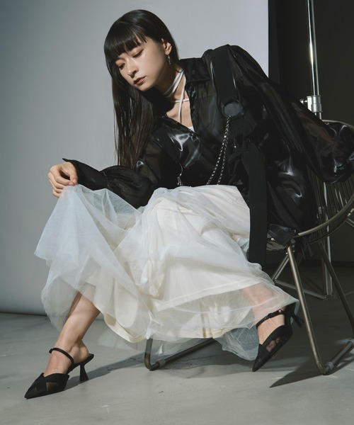 「Ezick」 ロングスカート FREE ブラック レディース_画像8