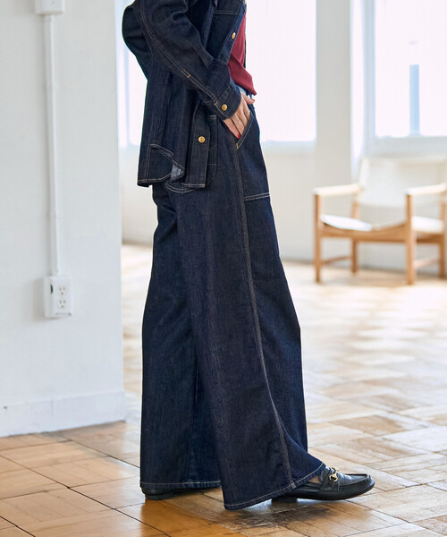 youFREAK'S STORE フリークスストア ワイドデニムパンツ FREAK'S STORE（フリークスストア） ワイドパンツ ジーンズ デニム