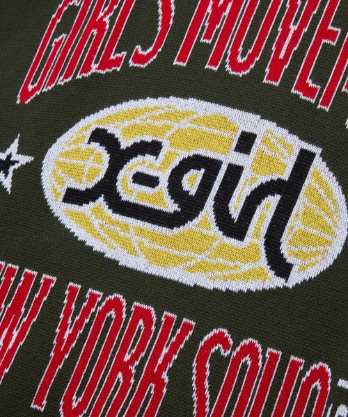 X-girl（エックスガール） ニット セーター WORLD LOGO JACQUARD KNIT