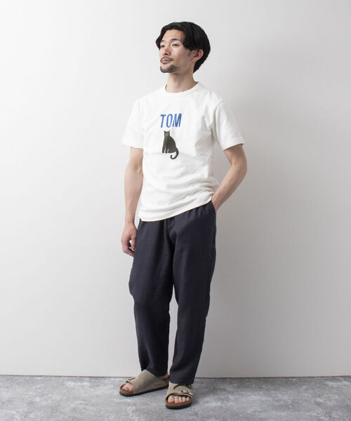 「BARNS OUTFITTERS」 半袖Tシャツ M ホワイト メンズ_画像5
