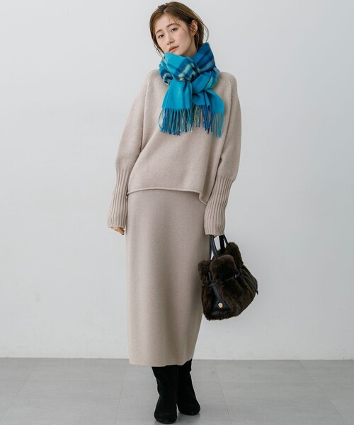 極美品 MAISON et VOYAGE 23AW 別注 ウールチェックマフラー 23区（ニジュウサンク） マフラー ストール カシミヤ チェック