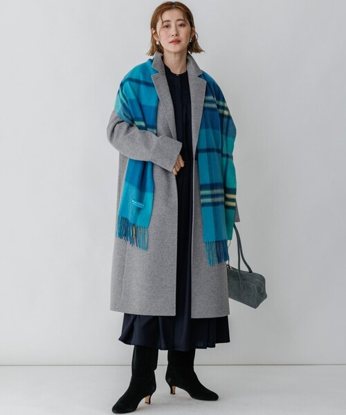 極美品 MAISON et VOYAGE 23AW 別注 ウールチェックマフラー 23区（ニジュウサンク） マフラー ストール カシミヤ チェック