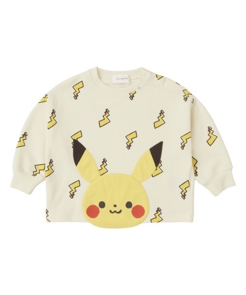 トレーナー monpoke モンポケ 総柄 はみだしアップリケ キッズ 子供服