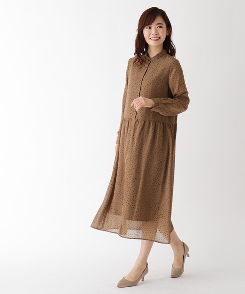 こちらの ワンピース innowave フロッキードットボウタイロングワンピース ZOZOTOWN PayPayモール店 - 通販 - PayPayモール タンは