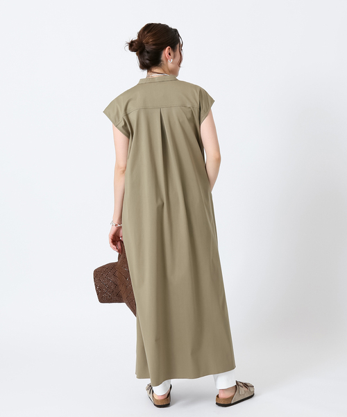 イエナ フラワープリント ロングシャツワンピース きれい色 フレンチスリーブ IENA ワンピース シャツワンピース フレンチスリーブシャツ