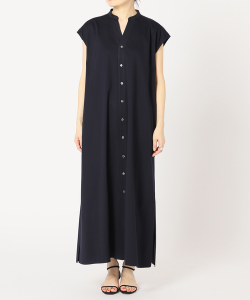 IENA フレンチスリーブシャツワンピース 36 ネイビー レディース春夏 IENA ワンピース シャツワンピース フレンチスリーブシャツ