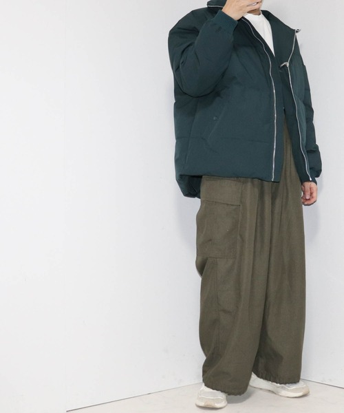 ブルゾン アウター ポリストレッチ ビッグサイズパテッドショート