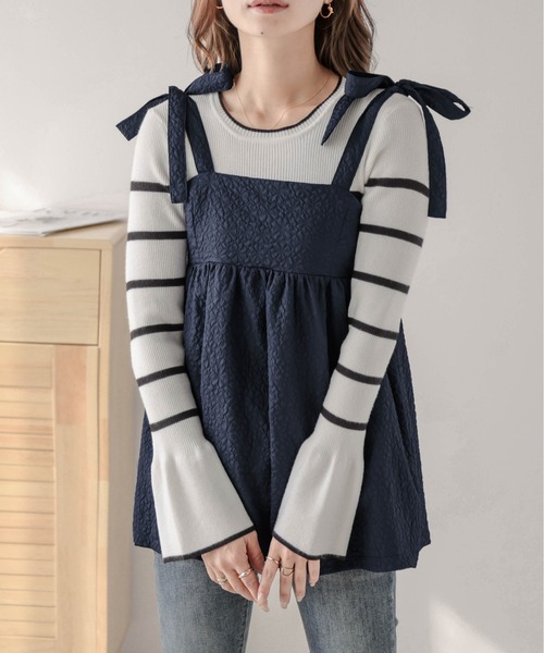 美品♡プラージュ 23SS パフキャミソール ブラウス ペプラム ギャザー 美品♡プラージュ 23SS パフキャミソール ブラウス ペプラム