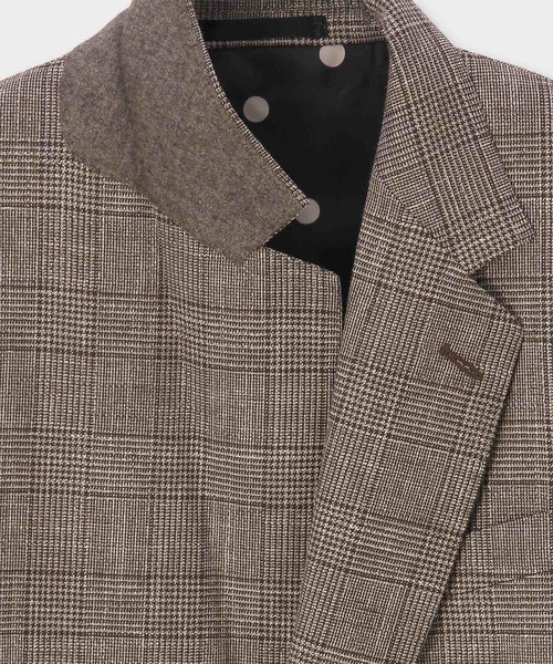 【美品】Paul Smith テーラードジャケット 麻混 チェック柄 S 美品】Paul Smith テーラードジャケット 麻混 チェック柄 S