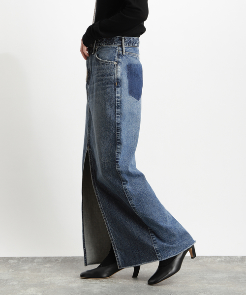ヴェルメイユパーイエナ アッパーハイツTHE SPILIT SKIRT upper hights/アッパーハイツ】THE SPILIT SKIRT（デニム