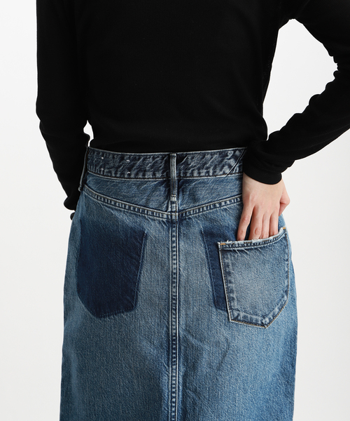 ヴェルメイユパーイエナ アッパーハイツTHE SPILIT SKIRT upper hights/アッパーハイツ】THE SPILIT SKIRT（デニム