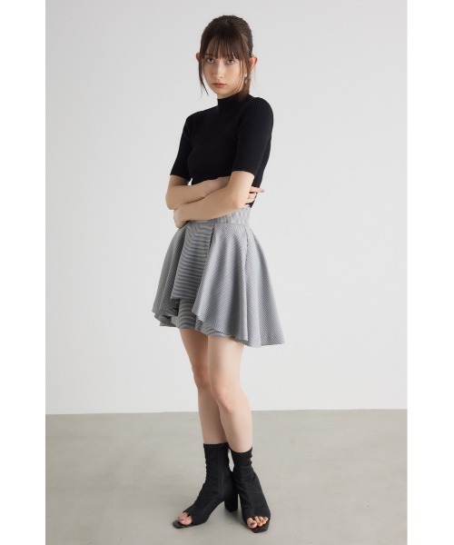 rienda スカート フレアペプラムスコートショートパンツ