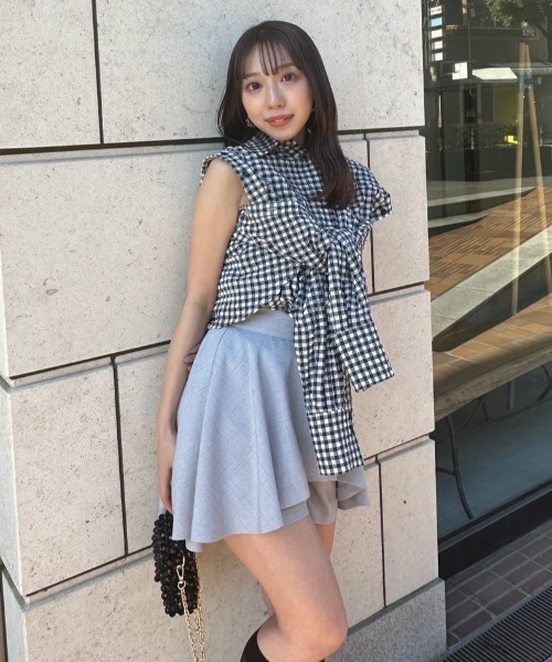 rienda スカート フレアペプラムスコートショートパンツ