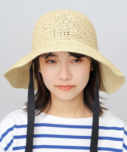 moz 帽子 ハット ペーパー 細編み クロシェハット レディース