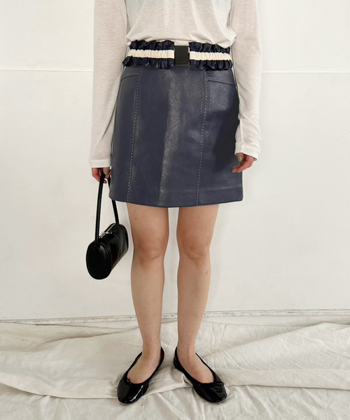 スカート 「BAUM UND PFERDGARTEN/バウム ウンド ヘルガーデン」ミニレザースカート レディース