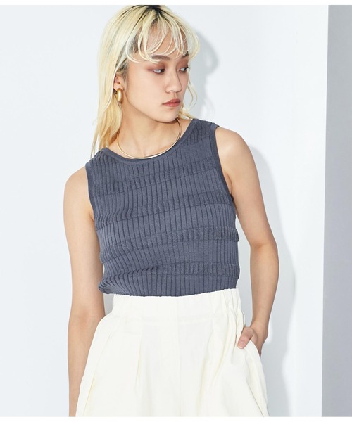 ニット セーター 変形リブニット / 1215170018 レディース KOEISTORE ニットトップス レディース 長袖 春 夏 春夏 黒 白