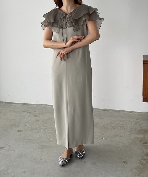 Marchesa Notte☆クロッケ ラッフル ロングドレス♪ 送料込 MARCHESA NOTTE クロッケ ロングドレス ワンショルダー ラッフル