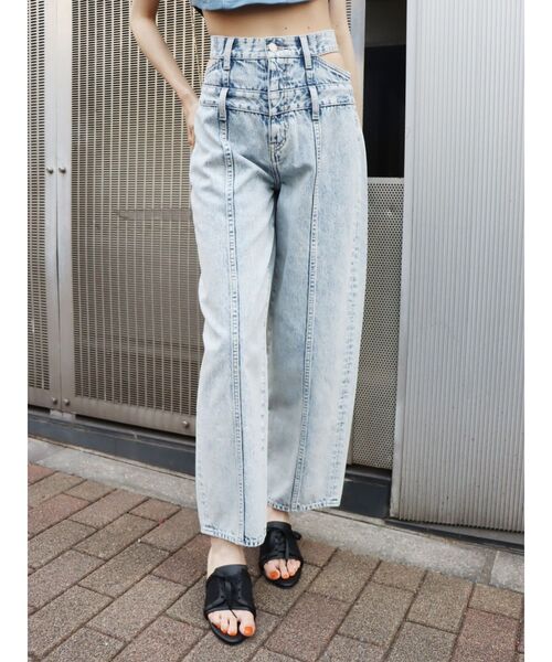 EVRIS デニム　パンツ EVRIS ジーンズ デニム デニムパンツ カラールーズワイドデニム