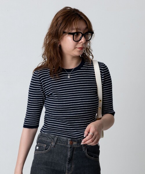 FREAK'S STORE ニット セーター ウォッシャブル ボーダー クルー