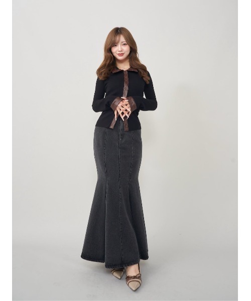 Darich ニット セーター ロゴレザーニットトップス レディース