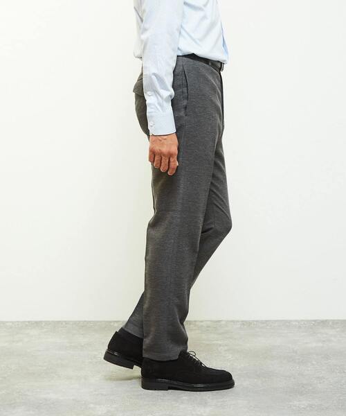 【ネイビー】ウーリーレノクロスコンフォートパンツ(セットアップ可) MEN'S MELROSE スラックス ウーリーレノクロスコンフォートパンツ