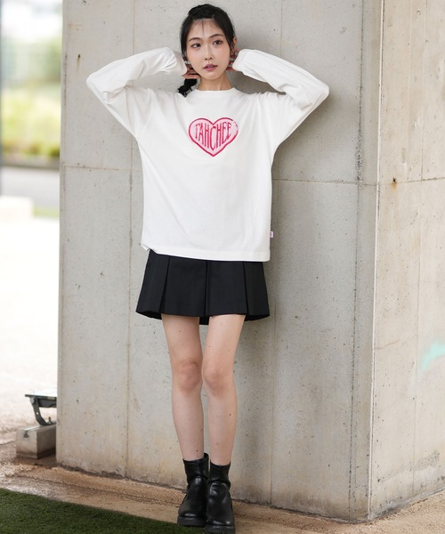 tシャツ 「ムラサキスポーツ限定」TAHCHEE/ターチー ロンT ファーハート オーバーサイズ TC240701-01 レディース セール】【ムラサキスポーツ限定】TAHCHEE/ターチー ロンT