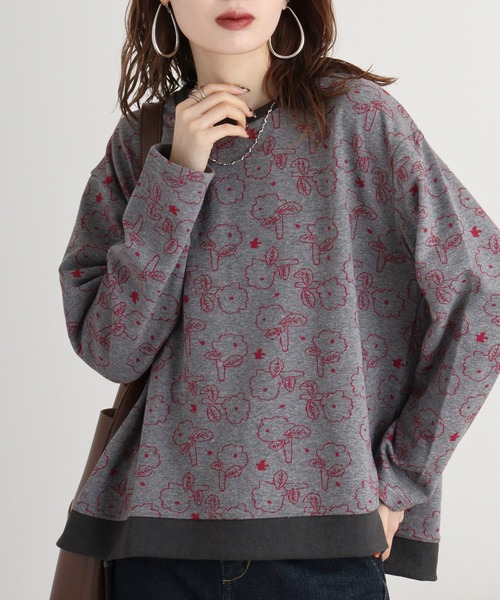 tシャツ EMAGO 花ジャガードプルオーバー レディース