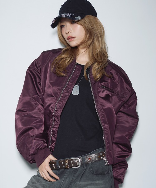 ma1 ma-1 ショート丈ナイロン/合皮中綿MA-1「UNISEX」 メンズ