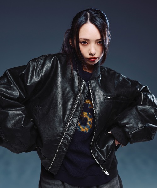 ma1 ma-1 ショート丈ナイロン/合皮中綿MA-1「UNISEX」 メンズ