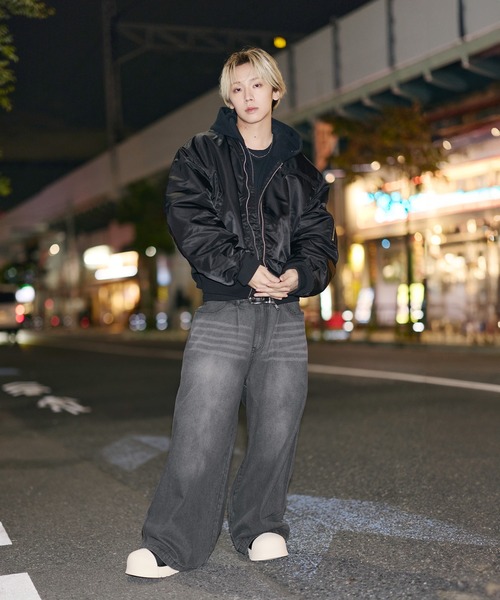 ma1 ma-1 ショート丈ナイロン/合皮中綿MA-1「UNISEX」 メンズ
