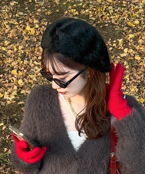 clear 帽子 ベレー帽 ファーベレー帽 「ふわふわ フェミニン」「再入荷