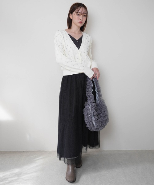 パールスタッズニットカーディガン LADYMADE（レディメイド）｜ パールスタッズニットカーディガン