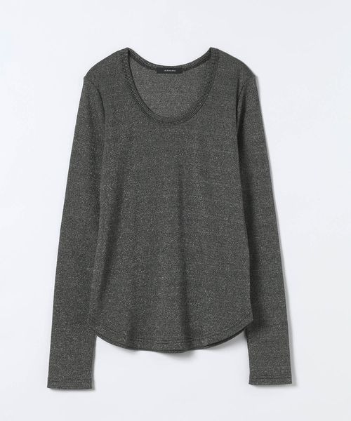 JEANASIS（ジーナシス） tシャツ ソフトラメリブUネックLS TEE/240318