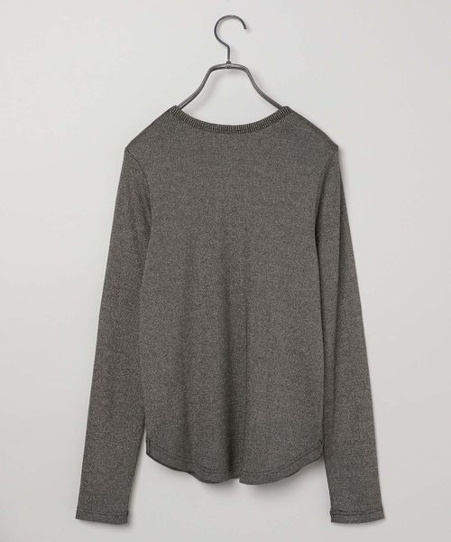 シンプルデザインシャツ JEANASIS（ジーナシス） tシャツ ソフトラメリブUネックLS TEE/240318