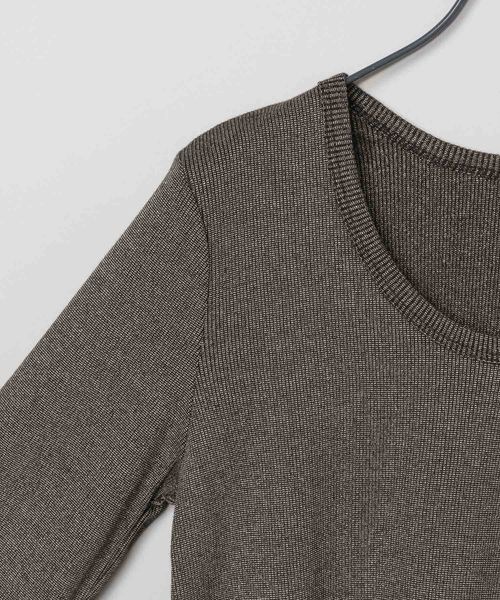 JEANASIS（ジーナシス） tシャツ ソフトラメリブUネックLS TEE/240318