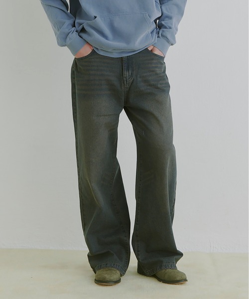 ブランド登録なし ジーンズ COLIN:10.5oz デニムオーバーダイ バギー 