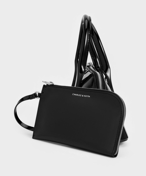 追跡★Charles&Keith Axel ポーチ付 2WAY ボストン トートバッグ 追跡☆Charles&Keith 2WAY Kay A4 キャンバストートバッグ