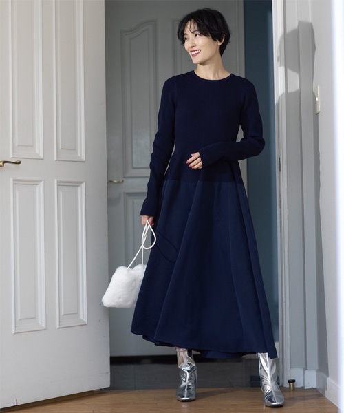 OPAQUE.CLIP（オペークドットクリップ） ワンピース シームレスニット