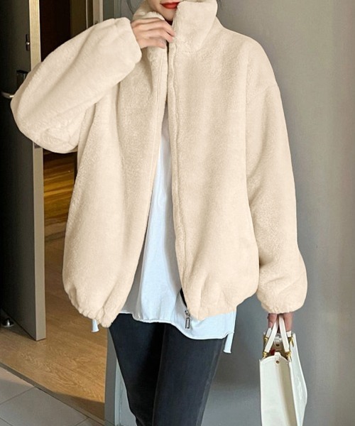 【ウユニ】【美品】glamb スタンドカラーボアジャケット miniministore ブルゾン アウター スタンドカラーボアジャケット