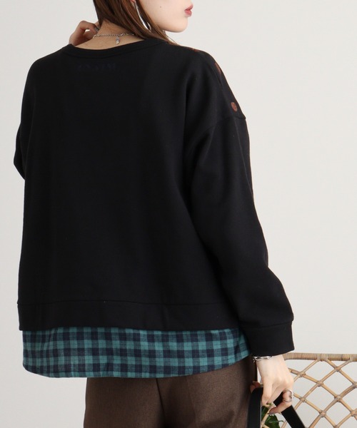 トレーナー スウェット EMAGO ビスケット刺繍プルオーバー レディース Emago トレーナー スウェット EMAGO ビスケット刺繍プルオーバー