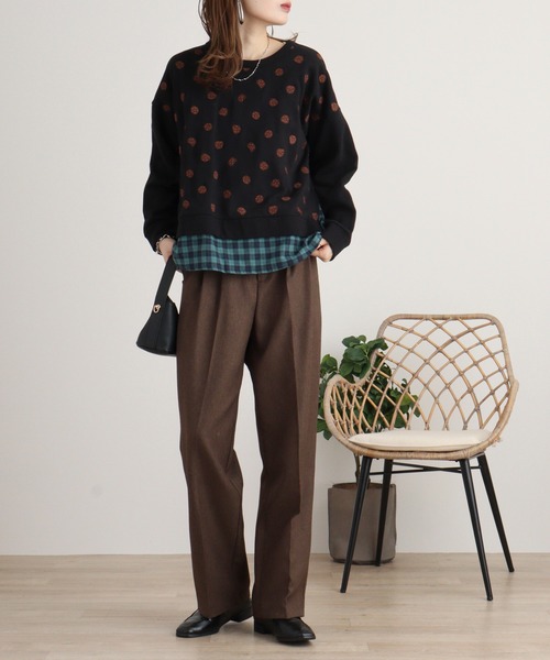 Emago トレーナー スウェット EMAGO ビスケット刺繍プルオーバー