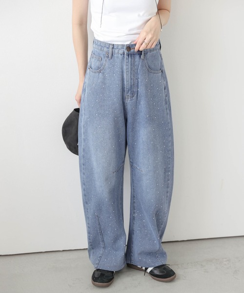 ジャンパリ　ラインストーンスキニーパンツ デニムパンツ Lサイズ　亀仙人 ラインストーンスキニーパンツ | 𝖏𝖆𝖓𝖕𝖆𝖗𝖎