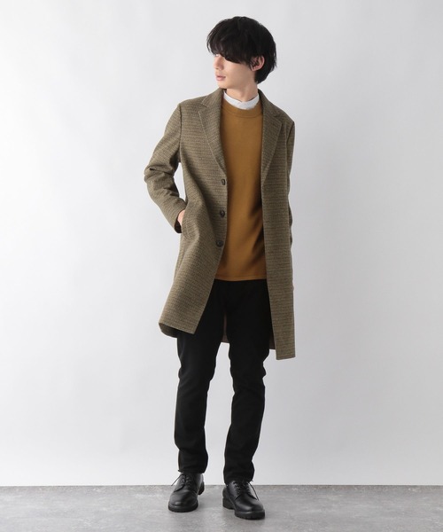 GLOBAL WORK」 チェスターコート SMALL ダークブラウン メンズ 