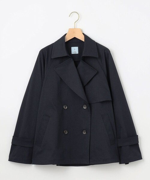 組曲　ショートトレンチ　極美品 組曲（KUMIKYOKU） トレンチコート コート コットンライクツイル