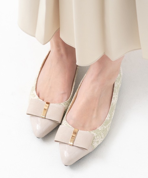 JELLY BEANS（ジェリービーンズ） パンプス フラットリボンポイン