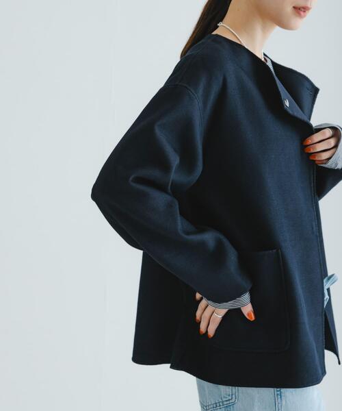 URBAN RESEARCH ジャケット ノーカラージャケット ツイルノーカラー