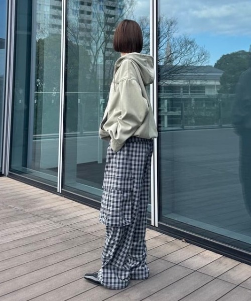 BEAMS カーゴパンツ チェック カーゴ イージーパンツ メンズ